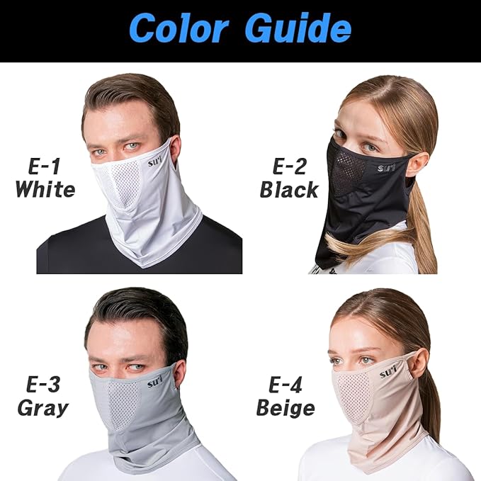 KOREA (Type E) UV Sun Protection Balaclava Half Face Mask - For Golf, Hiking, Running, Cycling & Outdoor Sports