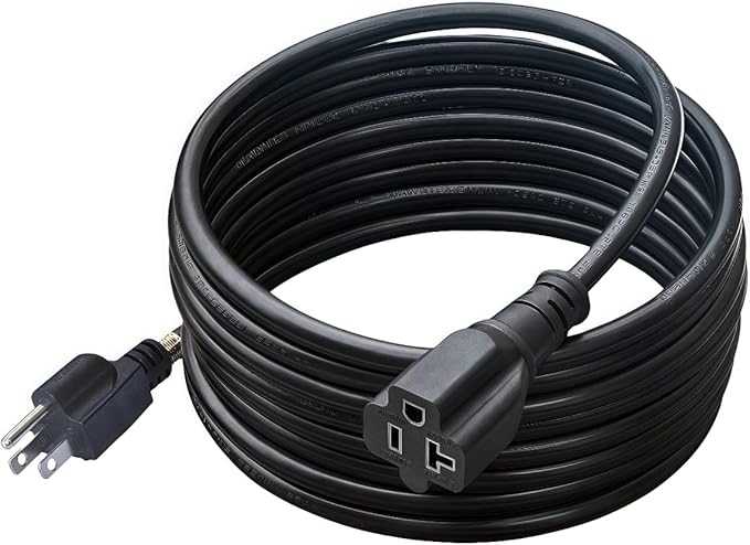 15-Feet 15 Amp Household AC Plug to 20 Amp T Blade Adapter Cable，14AWG 15-Foot 15 Amp to 20 Amp Plug Adapter Cord Nema 5-15P to 5-15R/5-20R 20Amp Comb AC Power Cord, Black