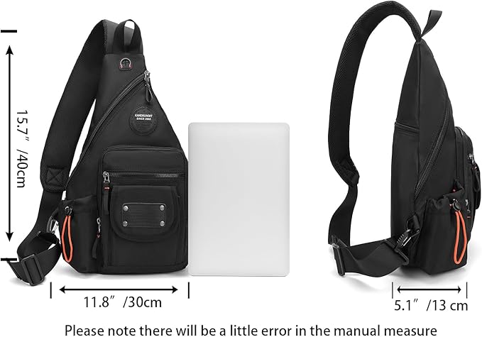 Large Sling Backpack, Sling Chest Bag Shoulder Crossbody Daypacks Fits 14.1-Inch Laptop for Travel Outdoor Men Women