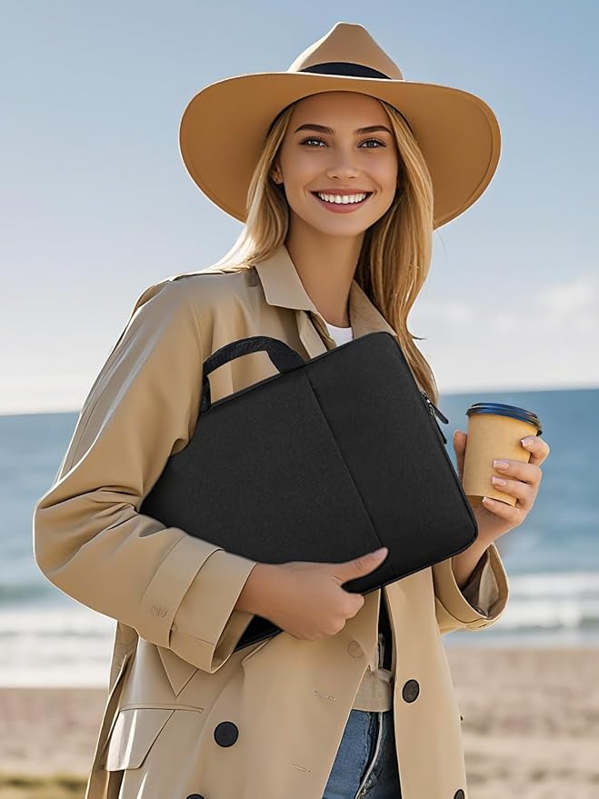 EVICIV Laptop Sleeve Case 22 inch, 360° Protective Laptop Carrying Case Computer Cover Bag with Handle for 20-22 inch Desktop, Portable Monitor, Notebook, Large Travel Briefcase Handbags(Black)