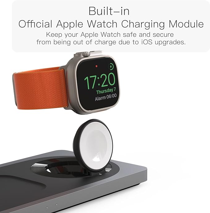 3 in 1 Charging Station for Apple Devices: Used for iPhone and Watch Charging Station with Magsafe Charger Stand, Wireless Charger for iPhone 16/15/14/13/12, Apple Watch 1-9/Ultra, AirPods 3 Pro