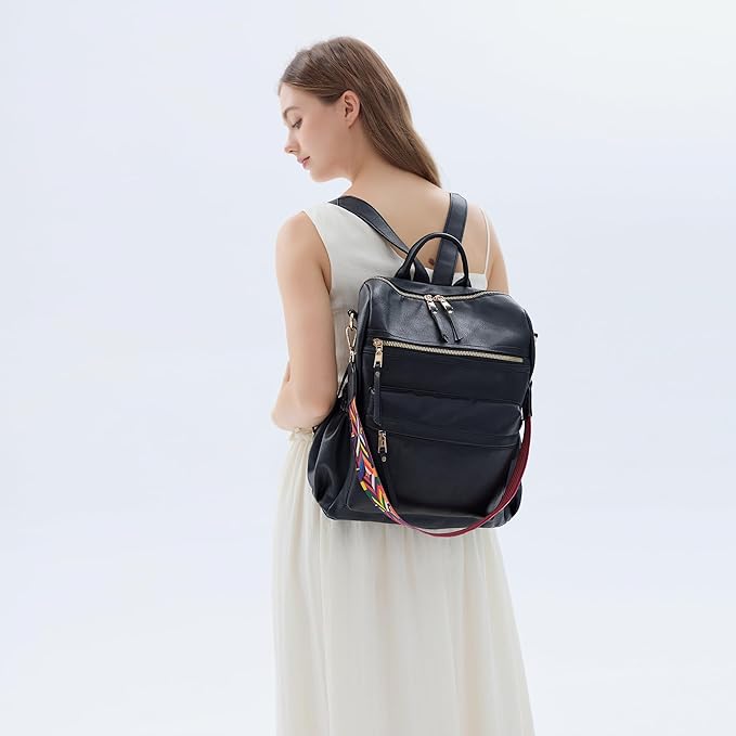 Dora & Liz Womens Backpack Purse Leather Fashion Travel Backpack Purse for Women Designer Ladies Shoulder Bags