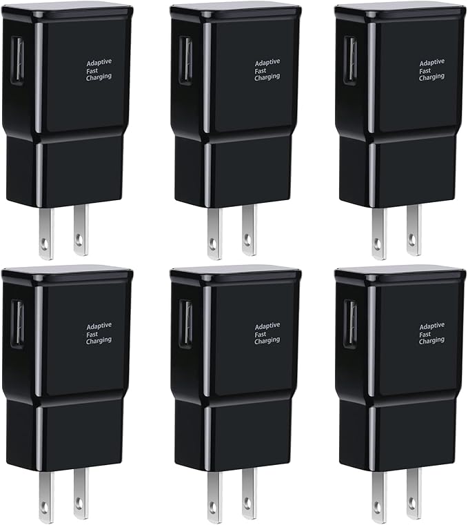 6-Pack Type C Charger Fast Charging Block, Android Phone Rapid USB Wall Charger Compatible with Samsung Galaxy S21/S20/S10/S10e/S10 Plus/S9/S9 Plus/S8/S8 Plus/S7/S6/Note 10/Note 9/Note 8,LG,HTC iPhone