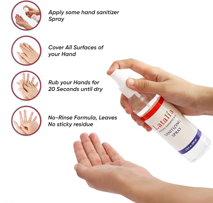 Hand Sanitizer Spray - Pack of 6 Unscented Spray Hand Sanitizer for Hands (6.67 Fl oz)