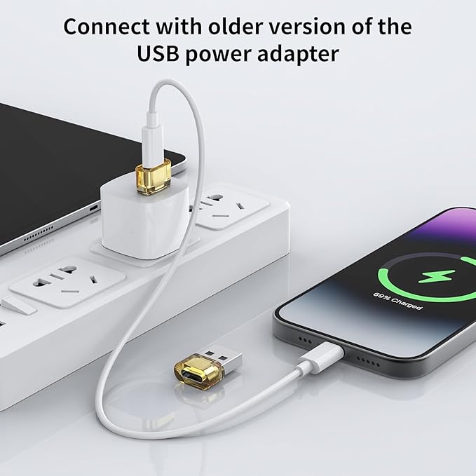 USB A to USB C Adapter 12Packs, USB Male to C Adapter for Charging & OTG Function, USB-A Male to USB-C FemaleAdapter Compatible with iPhone15 Plus Pro Max/Airpods/iPad 9 10 Air 5 Mini 6 (Yellow)