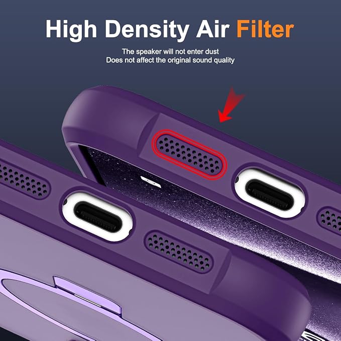 Compatible with iPhone 11 Pro Max Case with Invisible Magnetic O-Ring Stand Military-Grade Translucent Case for iPhone 11 ProMax 6.5" [Compatible with Mag-Safe][Great Grip Feeling], Purple