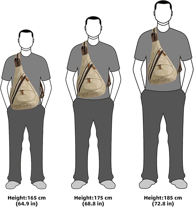 KL928 PU Leather Sling Bag - Small Crossbody Backpack Shoulder Casual Daypack Rucksack for Men Women