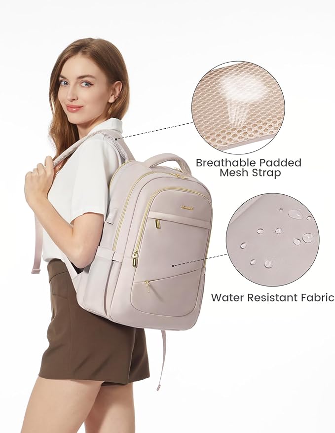 LOVEVOOK Laptop Backpack for Women, Slim Business Laptops Bag with Separate Computer Compartment Stylish Daypack for College Work Travel, Fits 15.6" Laptop