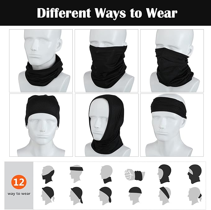 Geyoga Winter Face Mask for Men UV Protection Mask Sunscreen Breathable Windproof Neck Gaiters Scarf Fishing Cycling Running