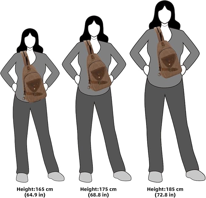 KL928 Canvas Sling Bag Crossbody Backpack Shoulder Casual Rucksack for Men Women,Brown