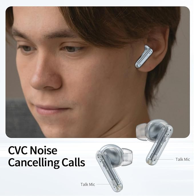 SoundMAGIC T80BT ANC True Wireless Earbuds with Hi-Res Audio,Hibrid Active Noise Cancelling, ENC Call Clarity, 20H Playtime, IPX5 Waterproof, Ultra-Comfy Fit for Sports/Work/Gaming (Blue)