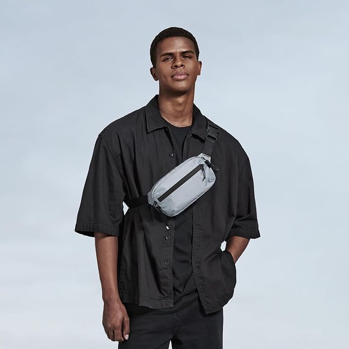 tomtoc 1.5L Sling Bag with RFID Blocking, Crossbody Bag Minimalist Chest Shoulder Pack for Men and Women, Water-resistant Lightweight Casual Waist Fanny Pack for Travel, Daily Use