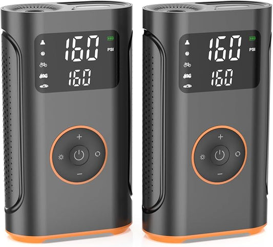 (New Upgrade) ZSX Tire Inflator Portable Air Compressor-160 PSI Air Pump with Memory Function, Electric Bike Pump with Tire Pressure Gauge, Tire Inflator for Car, Gifts for Men Husband Father