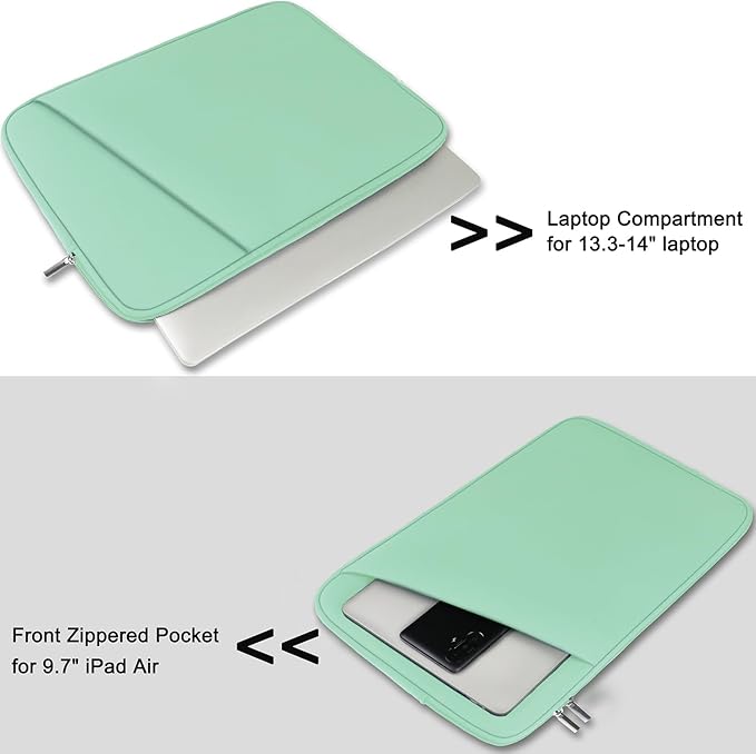 Askuko Laptop Case 14 inch, Shockproof Protective Computer Cover, Durable Carrying Bag Laptop Sleeve Compatible with 14"" MacBook Air/Pro HP Asus Lenovo Notebook, Light Blue