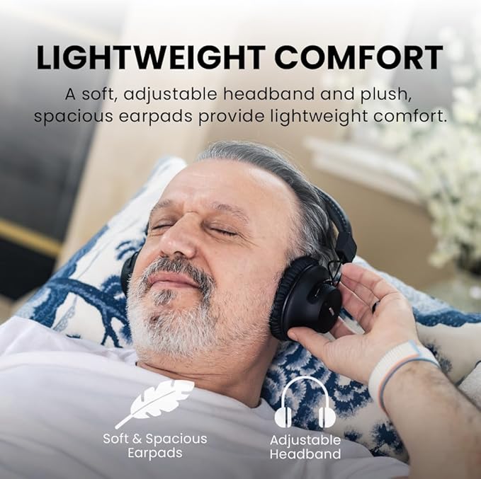 Avantree HT41899 Plus - Dual Qualcomm-Powered Bluetooth 5.3 Headphones & Transmitter for Wireless TV Watching with aptX Adaptive, Individual Volume Controls, Optical Support, 50hr