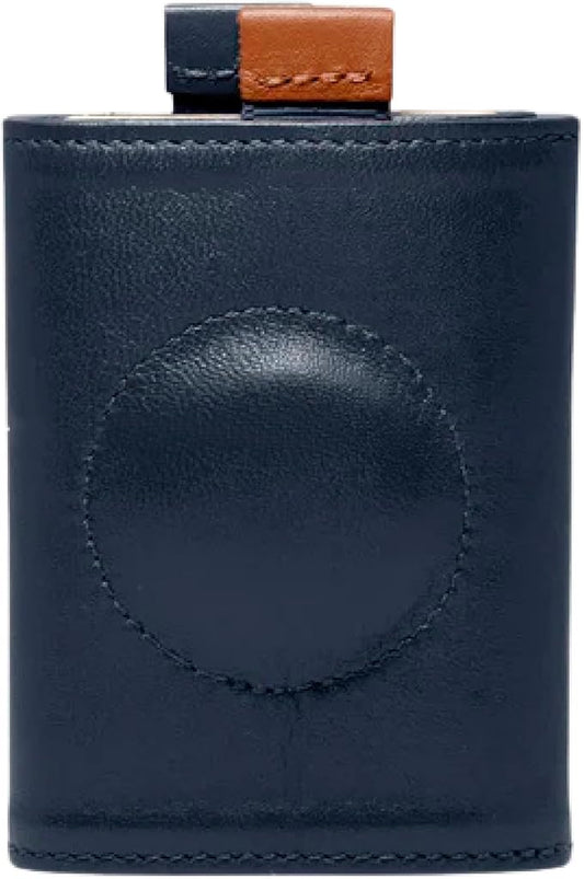 The Frenchie Co. - Speed Wallet Mini - Ultra Navy - RFID blocking with quick-access pull tab - Ultra-slim Italian leather for secure minimalist carry.