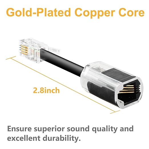 Uvital Telephone Cord Detangler, Anti-Tangle Telephone Handset Cable 360 Degree Rotating Landline Swivel Cord Untangler Black (2 Pack)