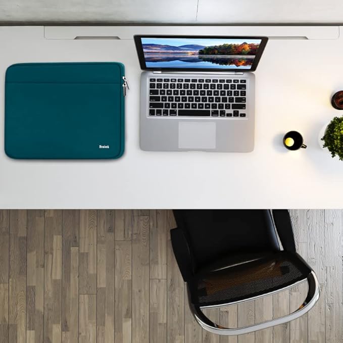 Laptop Sleeve Case 17 Inch, Shockproof Protective Notebook Case with Accessory Pocket, Briefcase Carrying Bag Compatible with 17-17.3 Inch Laptop, Computer, Notebook, Cyan Color