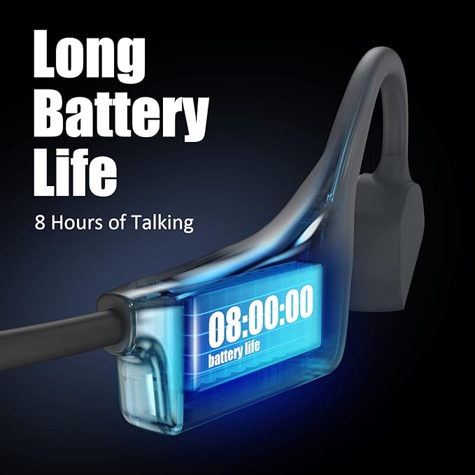 Bone Conduction Headphones - Bluetooth 5.2 Open Ear Headphones IP67 Waterproof Sport Earphones with Noise-Cancelling Mic - Wireless Bone Conducting Headset for Running Hiking Cycling