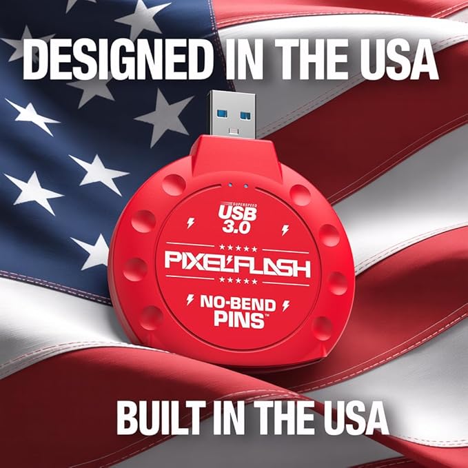 PixelFlash CF Card Reader (Red) - Compact Flash Memory Card Adapter with USB 3.0, 5GB/s File Transfer, No-Bend Pins, Supports UDMA-7, Anti-Slip & Anti-Scratch, Compatible with Most Brands & OS