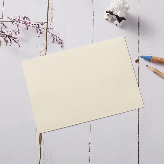 100 Pack A7 Envelopes with Colorful Blank 5 x 7 Cards Self-Adhesive Business Envelopes Invitations Cards Envelopes (Cream, A7)