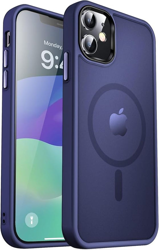 MOCCA Strong Magnetic for iPhone 12 Case/iPhone 12 Pro Case, [Compatible with Magsafe][Mil-Grade Drop Protection] Slim Shockproof Translucent Protective Phone Case for iPhone 12/12 Pro, Deep Blue