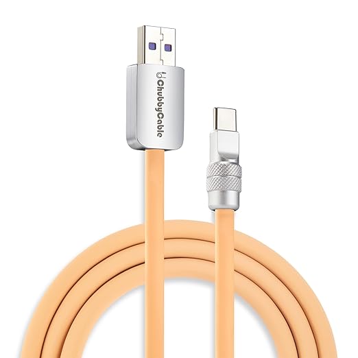 chubbycable Chubby 2.0 Fast Charging Cable Durable Soft Silicone USB C Cable 120W Extra Thick Charger Cord Compatible with iPhone 16/15 Series iPad, Desert, USB-A to Type-C, 3.3 FT