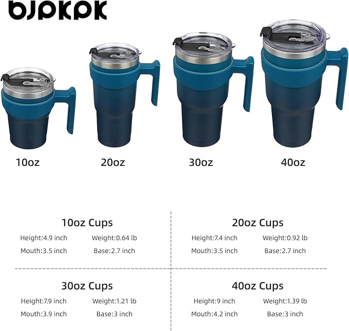 BJPKPK Tumbler With Handle And Straw 30 oz Stainless Steel Insulated Tumbler Cups With Lid For Water Or Ice Coffee,Indigo Black