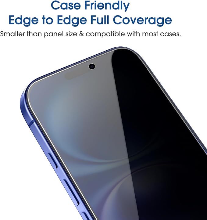 amFilm Auto-Alignment OneTouch for iPhone 16 Plus [6.7''] privacy Screen Protector,Tempered Glass, 30 seconds Installation, Bubble Free, Case Friendly, Anti-Scratch [2Pack]