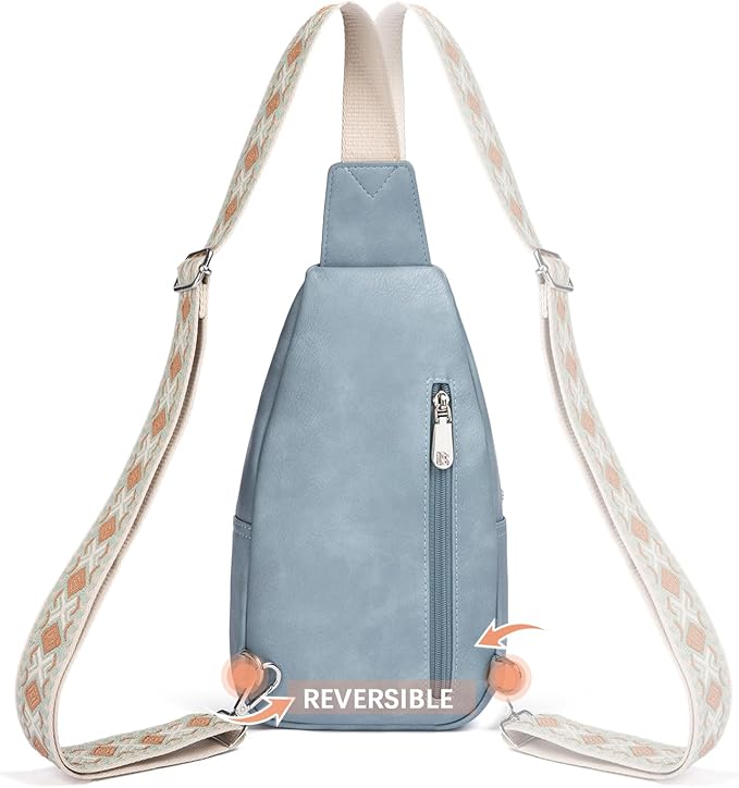 BOSTANTEN Sling Bag for Women Leather Crossbody Bag Vintage Cross Body Purse for Travel with Guitar Strap, Bohemian Style