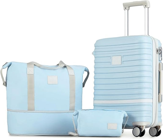 Joyway Carry On Luggage 20 Inch Expandable Suitcase with Spinner Wheel, 3 Piece Hard Shell Luggage Set with TSA Lock