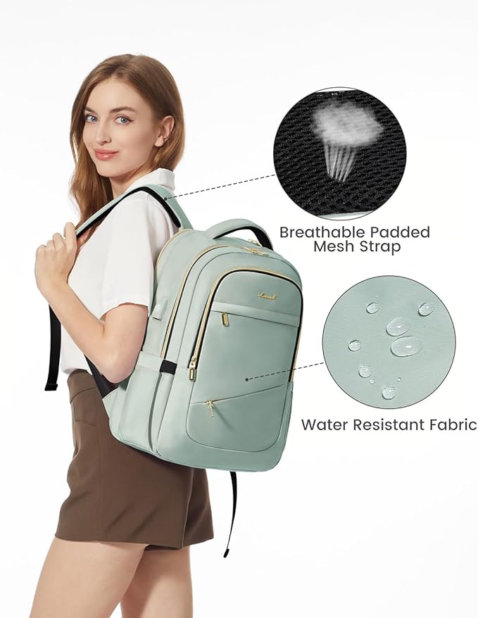 LOVEVOOK Laptop Backpack for Women, Slim Business Laptops Bag with Separate Computer Compartment Stylish Daypack for College Work Travel, Fits 15.6" Laptop