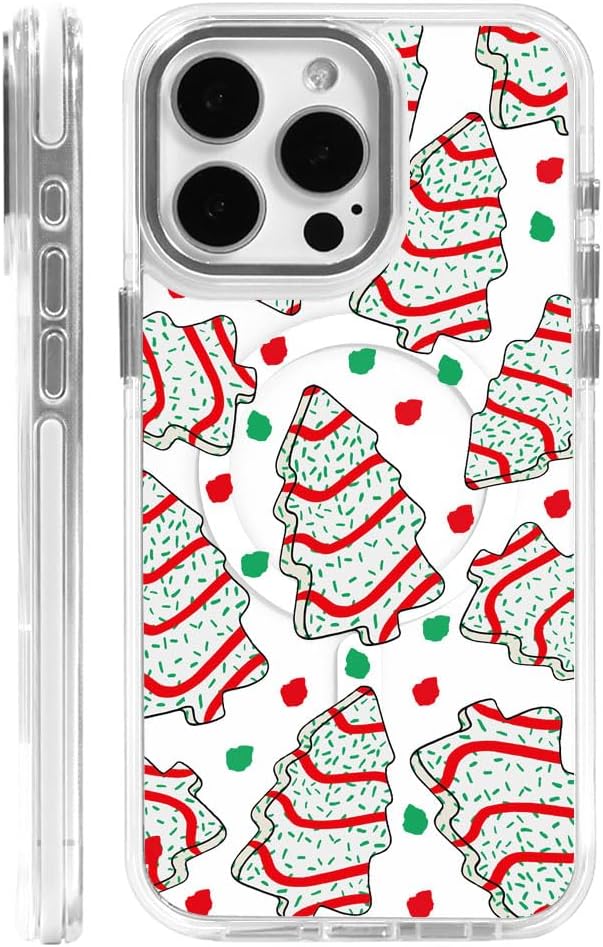 DAIZAG Case for iPhone 13 Pro Max, [Compatible with MagSafe],Phone Case for Women Girls Magnetic Clear Cover,Christmas Tree Polka Dots