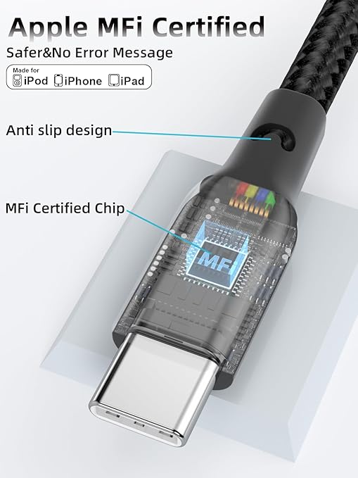 Car Carplay Cable 2Pack 3ft Coiled USB A to USB C Fast Charge Cord for iPhone 17/16/15/Plus/Pro Max/MacBook Pro, Auto Coiled Retractable iPhone Car Cord