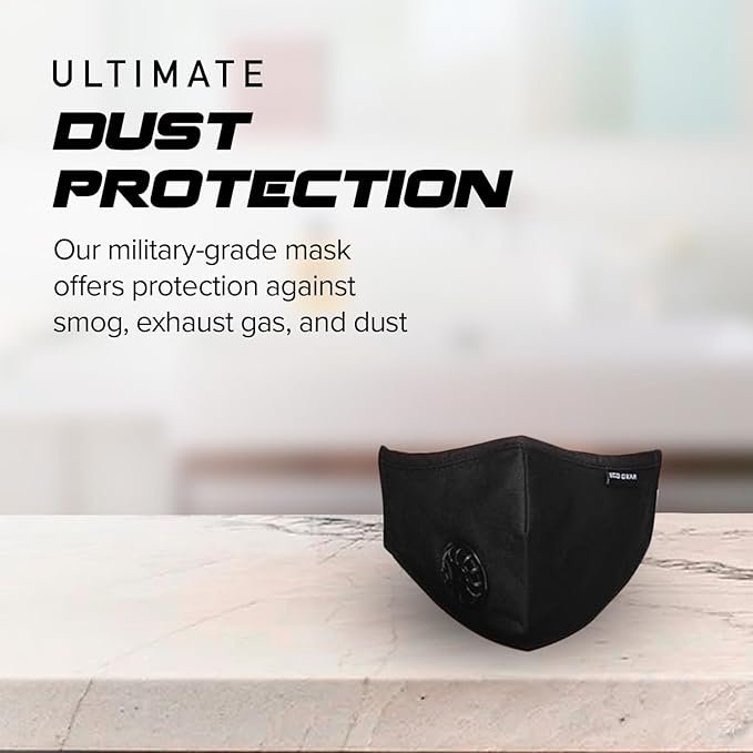Anti Pollution Face Mask Particulate Respirator| Mask for Dust, Exhaust Gas, Smoke, Smog, Pollen and Fumes | Unisex Military Grade Washable Mouth Mask