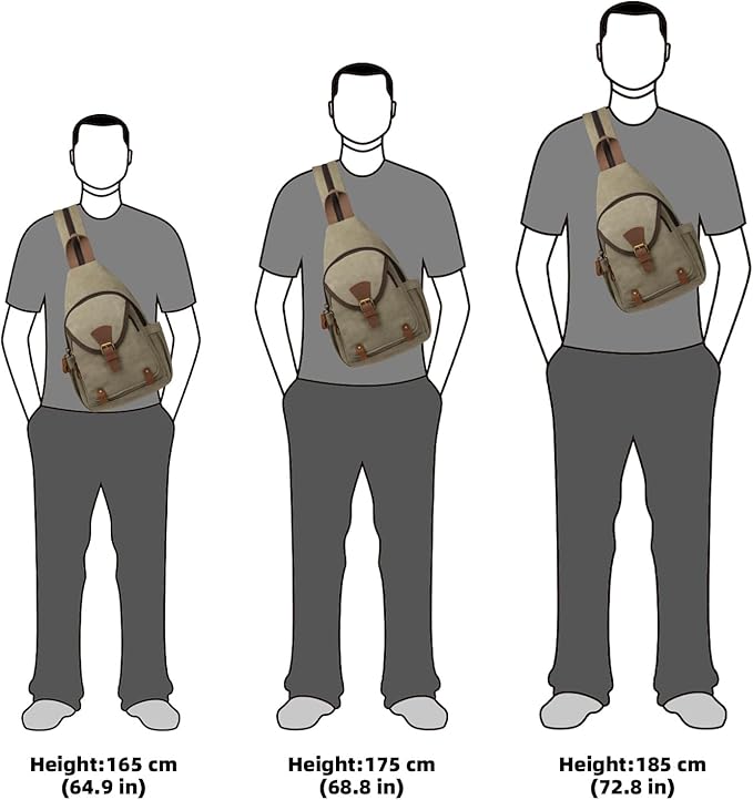 KouLi Buir Canvas Sling bag,Small Crossbody Backpack,Convertible Chest Bag Casual Daypack For Outdoor Cycling Hiking Travel