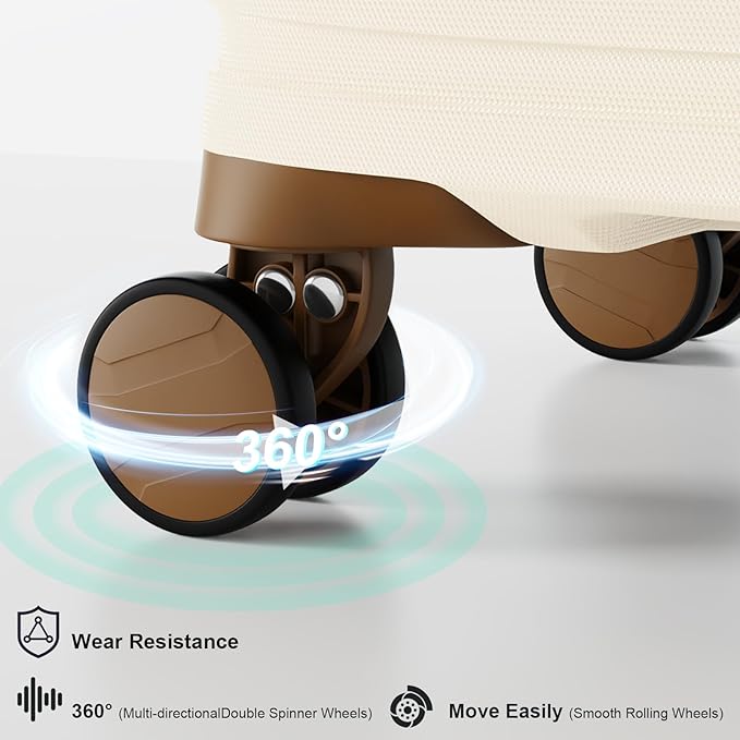 Joyway 28 Inch Large Luggage Hardside Suitcase with Spinner Wheel, Lightweight 3 Piece Suitcase Set with TSA Lock(White)