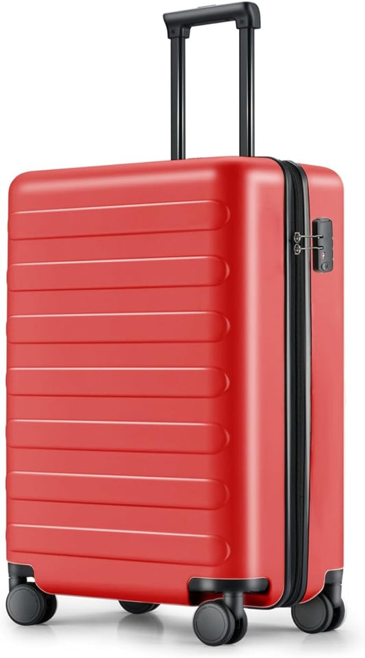 NINETYGO Carry On Luggage 22x14x9 Airline Approved, 20 Inch Luggage with Smooth Spinner Wheels, Lightweight, Hard Shell PC Suitcase Carry-On, Travel Luggage, TSA Approved (Raspberry, Rhine Basic)