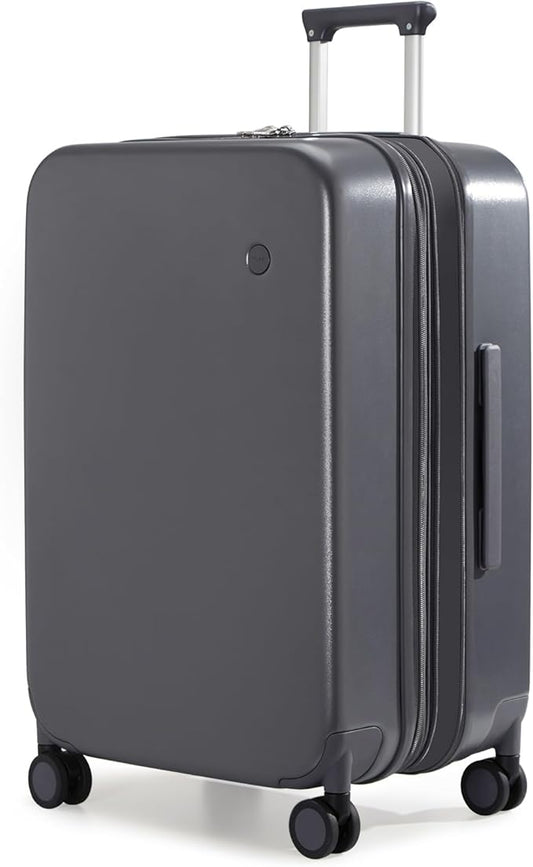 mixi 26 Inch Large Expandable Checked Luggage Suitcase with Spinner Wheels, Hardside Rolling Travel Suitcase PC with TSA Lock, Rock Gray