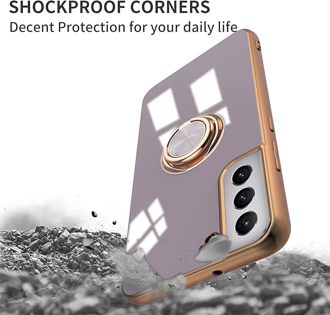 Tnarru Compatible for Samsung Galaxy S22 Plus Case with Ring Holder Kickstand [with Magnetic] Soft TPU Shockproof Electroplated Protective Phone Case for Galaxy S22+ 5G Purple