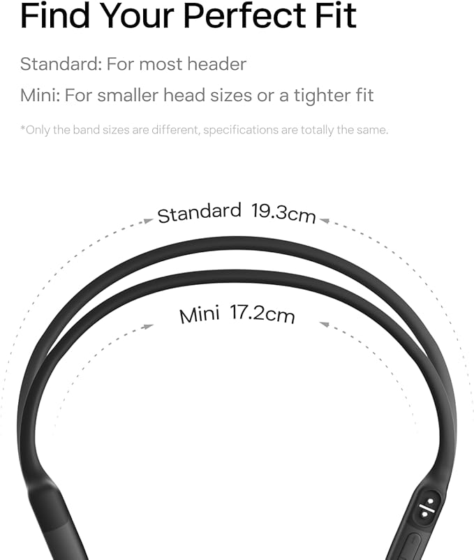 SHOKZ OpenRun Mini (AfterShokz Aeropex Mini) -Bone Conduction Open-Ear Bluetooth Sport Headphones - Waterproof Wireless Earphones for Workouts and Running - Built-in Mic, with Headband