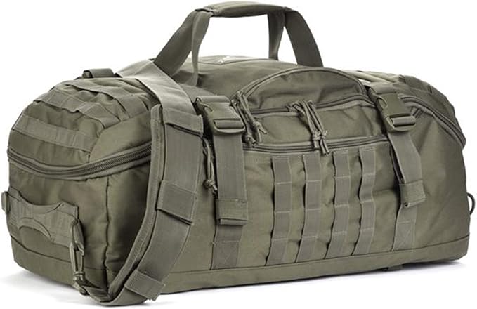 Travel Duffle Bag Backpack for Men - Large Tactical Bags Weekender Gym Bag for Overnight Traveling Military Workout Deployment Sports (Green, 80L)