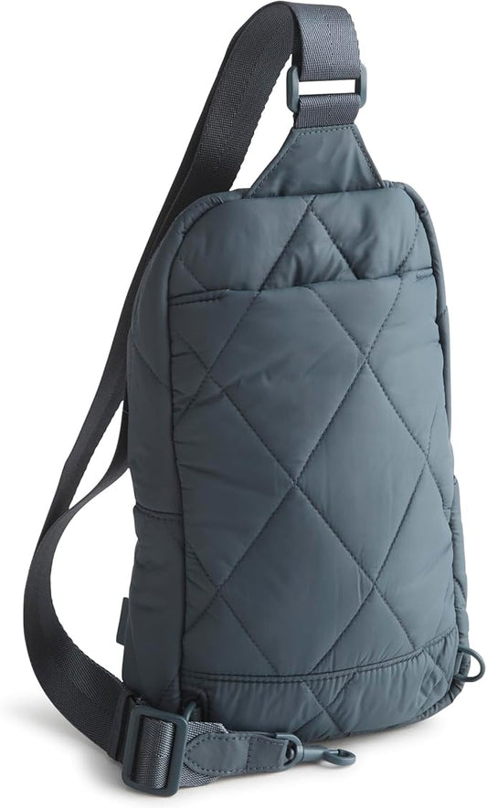 Vera Bradley Women's Featherweight Lorman Sling Backpack Bag, Dark Slate, One Size