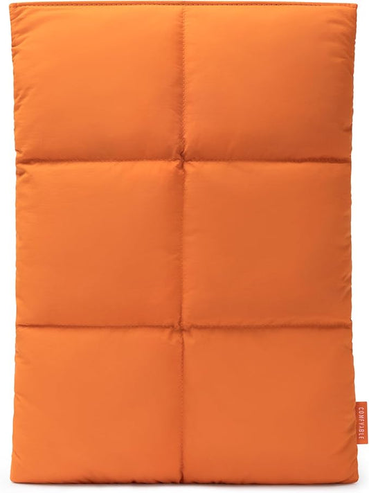 Comfyable Puffy Laptop Sleeve 13 Inch 14 Inch, Quilted Puffer Laptop Carrying Case, Pillow Case Compatible with MacBook Air M4 2025 M3 M2 M1, MacBook Pro M4 Pro/Max, Orange