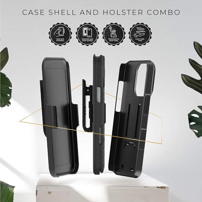 MOTIVE for iPhone 16 Pro Max Holster Case, Belt Clip Case for iPhone 16 Pro Max, Shell Holster Combo 16 Pro Max, Slim Rugged Drop Shockproof Protective Cover with Kickstand (6.9") | Ranger Series