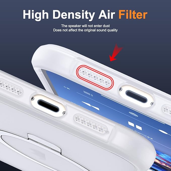 Compatible with iPhone 12 Case & iPhone 12 Pro Case 6.1" with Invisible Magnetic O-Ring Stand [Compatible with Mag-Safe][Great Grip Feeling],Translucent