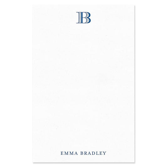 Personalized Notepad with Monogram and Name, Monogrammed Stationery 50 or 100 Sheets Lined or Unlined in Choice of Colors, Tear off Note Pad, Memo Pad, To Do List (Style #1)