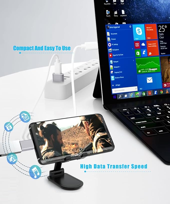 Elebase for Apple Watch 11 10 Charger Adaptor 4Pack,USB to USB C Adapter with Type C Male to USB 3.0 Female Converter,Thunderbolt 4 OTG for iPhone 17 16 15,AirPods Pro 3,iWatch Ultra 3,Samsung S25 S24