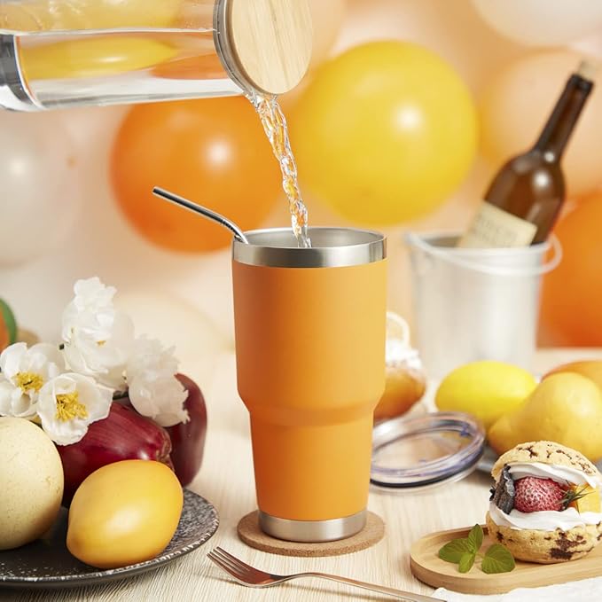 MEWAY 30oz Insulated Tumbler With Lids and Straws,Stainless Steel Double Vacuum Coffee Tumbler Cup, Brush, Durable Powder Coated Coffee Cup for Cold & Hot Drinks, Office, Travel(mixture,12 PACK)