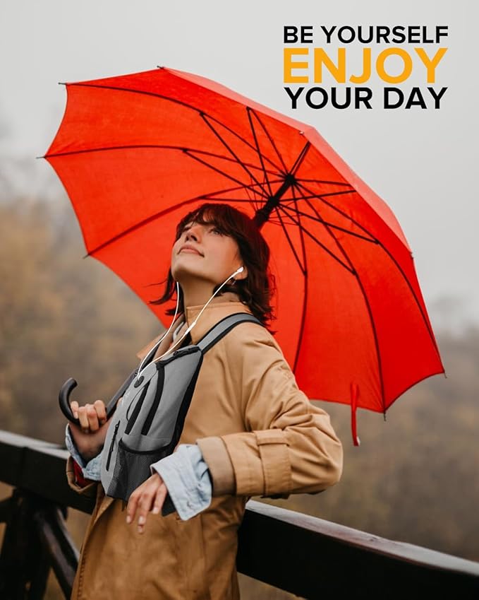 Sling Bag for Women, Crossbody Bag for Men, Cross Body Hiking Backpack, Travel Daypack, Chest Pack with Chest Phone Holder